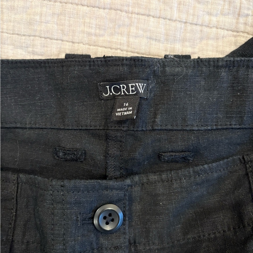 J.Crew Linen Black Trousers